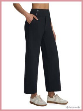 Women's Wide Leg Yoga Dress Pants High Waisted with Pockets Stretch